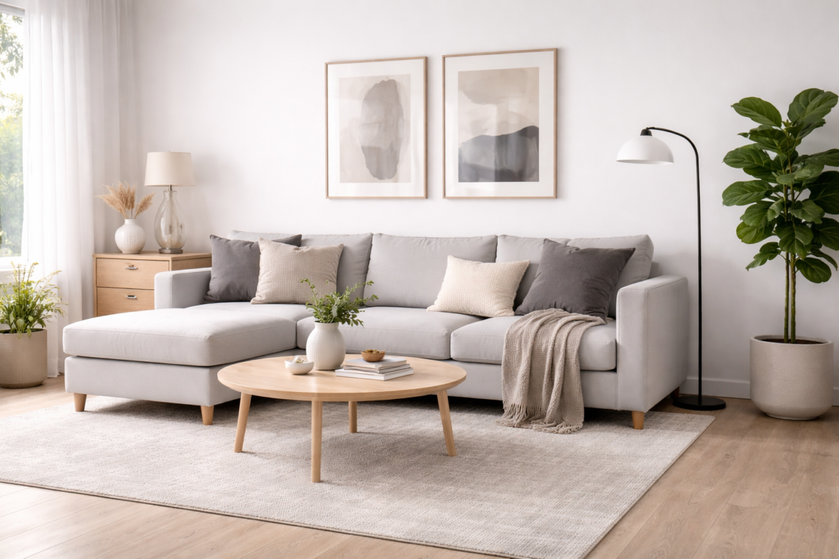 Salon gris moderne