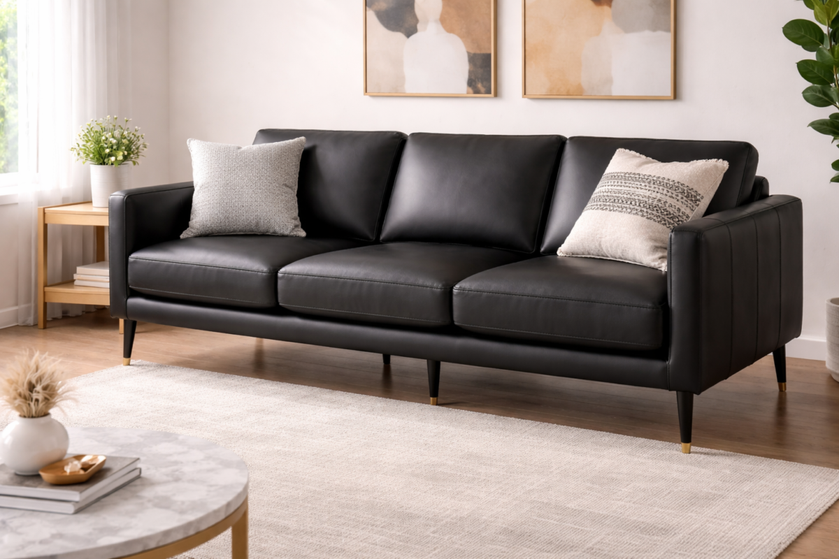 fauteuil noir en cuir